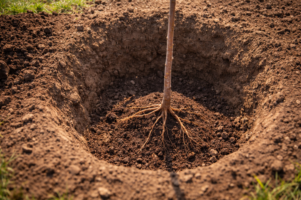 Priprema rupe za sadnju voćaka, optimalna dubina i postavljanje korena